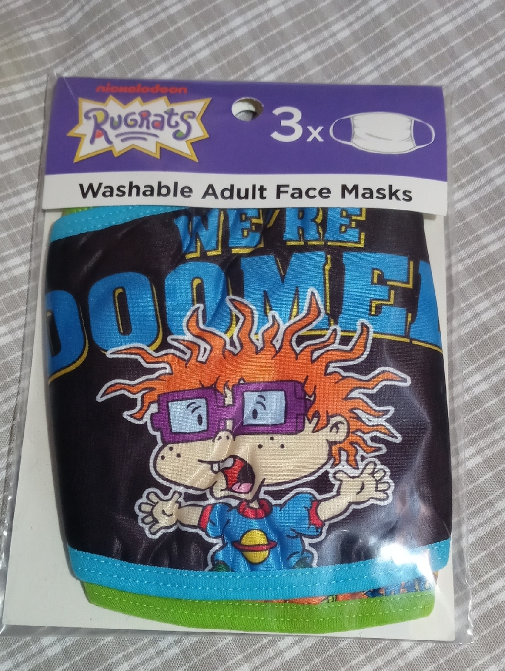 Rugrats Chucky Graphic Washable Adult Face Mask - Black